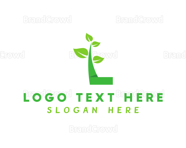 Natural Plant Tree Letter L Logo