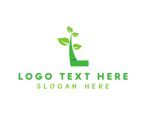 Massage - Natural Plant Tree Letter L logo design