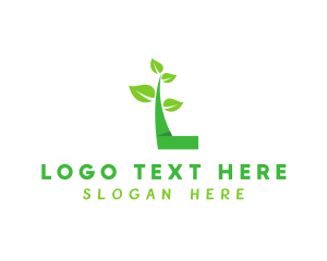 Tree - Natural Plant Tree Letter L logo design