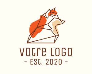 Hound - Wild Fox Monoline logo design