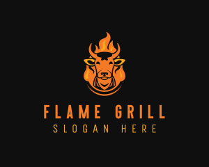 Grilling - Beef Flame Grilling logo design