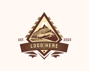 Trails - Mountain Peak Hiking logo design