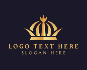 Glamorous - Elegant Gold Crown Jewel logo design