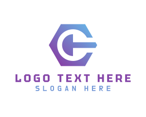 Negative Space - Mechanical Letter C logo design
