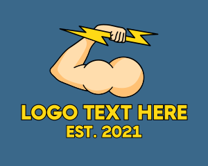 Bicep - Lightning Bolt Gym logo design