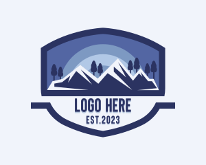 Eco Friendly - Valley Mountain Camping Trekking logo design