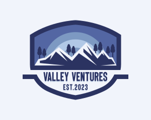 Valley Mountain Camping Trekking logo design