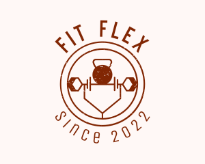 Fitness Gym Barbell logo design