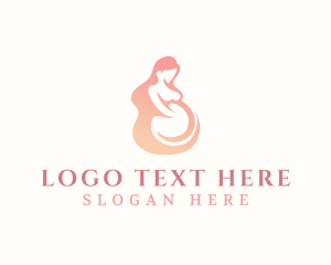 Breastfeeding - Woman Pregnant Maternity logo design