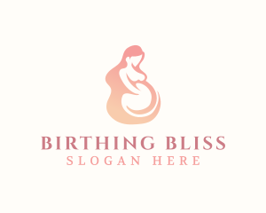 Woman Pregnant Maternity logo design