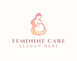 Gynecology - Woman Pregnant Maternity logo design