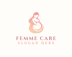 Gynecology - Woman Pregnant Maternity logo design