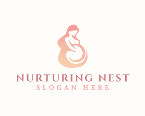 Woman Pregnant Maternity logo design