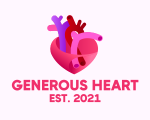 Human Heart Artery  logo design