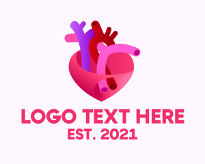 Cardio - Human Heart Artery logo design