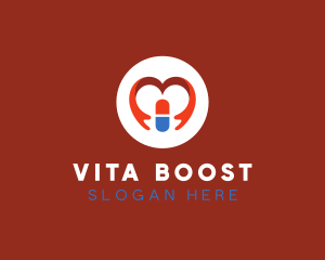 Vitamin - Medical Care Heart Letter M logo design
