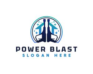 Power Wash Janitorial Cleaner logo design