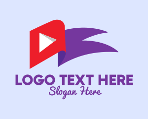 Youtuber - Media Player Flag logo design