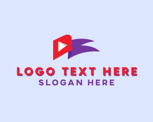 Youtuber - Media Player Flag logo design