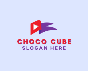 Vlog - Media Player Flag logo design