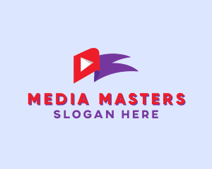 Media - Media Player Flag logo design