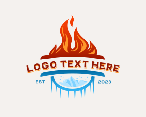 Iceberg - Ice Flame HVAC logo design