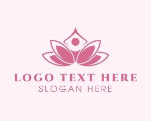 Salon - Pink Healing Lotus logo design