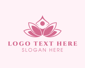 Massage - Pink Healing Lotus logo design