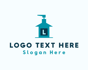 Sanitation - House Sanitizer Cleaning logo design