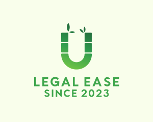 Letter U - Green Bamboo Letter U logo design