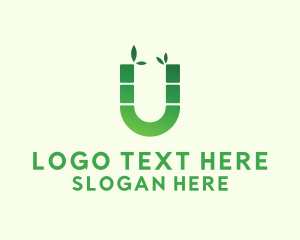 Green Bamboo Letter U  Logo