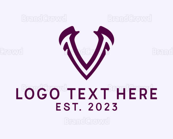 Gaming Company Letter V Logo