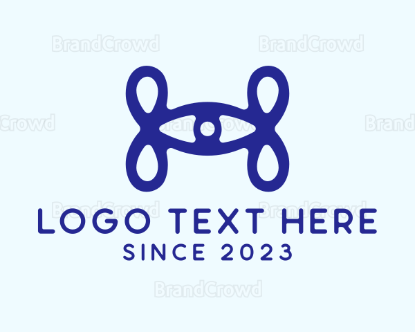 Blue Eye Loop Letter H Logo