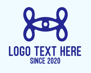 See - Blue Eye Loop Letter H logo design