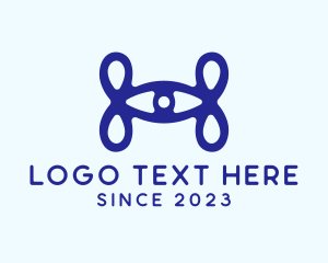 Optical - Blue Eye Loop Letter H logo design