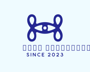 Optometrist - Blue Eye Loop Letter H logo design