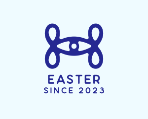 Eagle Eye - Blue Eye Loop Letter H logo design