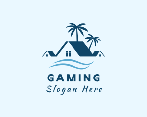 Lodging - Blue Tropical Beach House logo design
