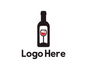 Wine Bottle Label logo design
