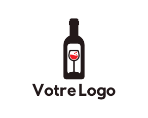 Red Wine - Wine Bottle Label logo design