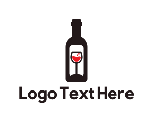 Red Bottle - Wine Bottle Label logo design