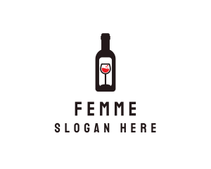 Wine Bottle Label logo design