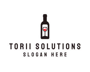 Wine Bottle Label logo design