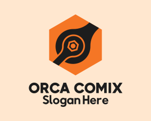 Tools - Hexagon Spanner Combination logo design