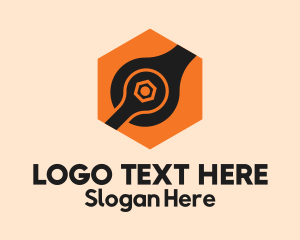Spanner - Hexagon Spanner Combination logo design