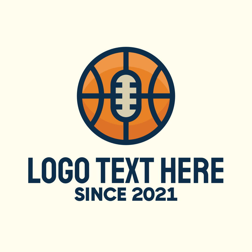 Basketball Sport Podcast Radio Logo BrandCrowd Logo Maker