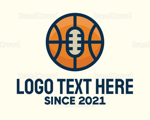 Basketball Sport Podcast Radio Logo