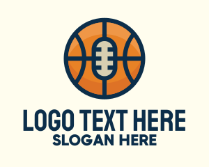 Basketball Sport Podcast Radio Logo