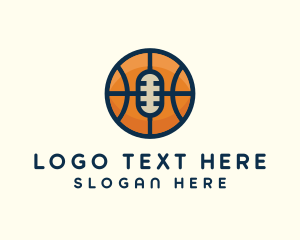 Basketball Sport Podcast Radio logo design