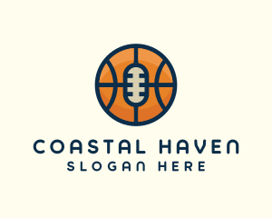 Basketball Sport Podcast Radio logo design